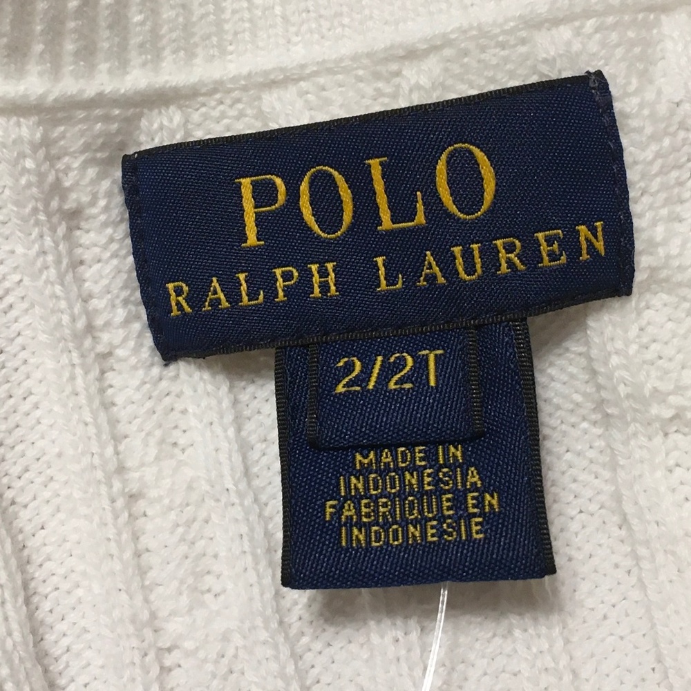 Polo Ralph Lauren Little Girls Cable-Knit Cotton Cardigan size 2T. - Picture 4 of 6